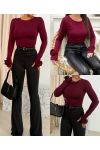 TOP A MANCHES FANTAISIES AH250627 BURGUNDY