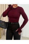 TOP A MANCHES FANTAISIES AH250627 BURGUNDY