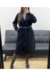 MANTEAU LONG 2 POCHES + CEINTURE AH255158 NOIR