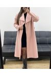 MANTEAU LONG 2 POCHES + CEINTURE AH255158 ROSE