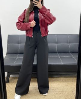 JACKE AUS KUNSTLEDER MIT REISSVERSCHLUSS AH250695 BURGUND