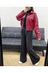 VESTE SIMILI CUIR AVEC ZIP AH250695 BURGUNDY
