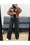 VESTE SIMILI CUIR AVEC ZIP AH250695 CHOCOLAT
