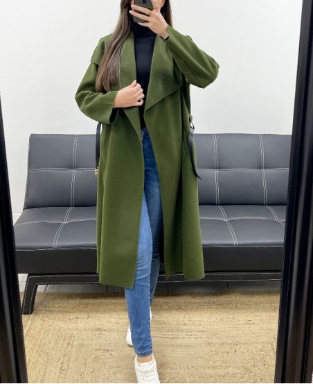 MANTEAU LONG 2 POCHES + CEINTURE AH255158 KAKI