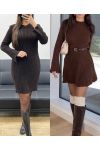 RIBBED AH250732 BROWN KNIT DRESS