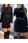 RIBBED KNIT DRESS AH250732 BLACK