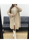LONG 2-POCKET COAT AH255035 BEIGE