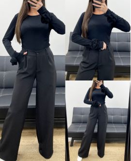 FANCY SLEEVE TOP WITH AH250627 BLACK