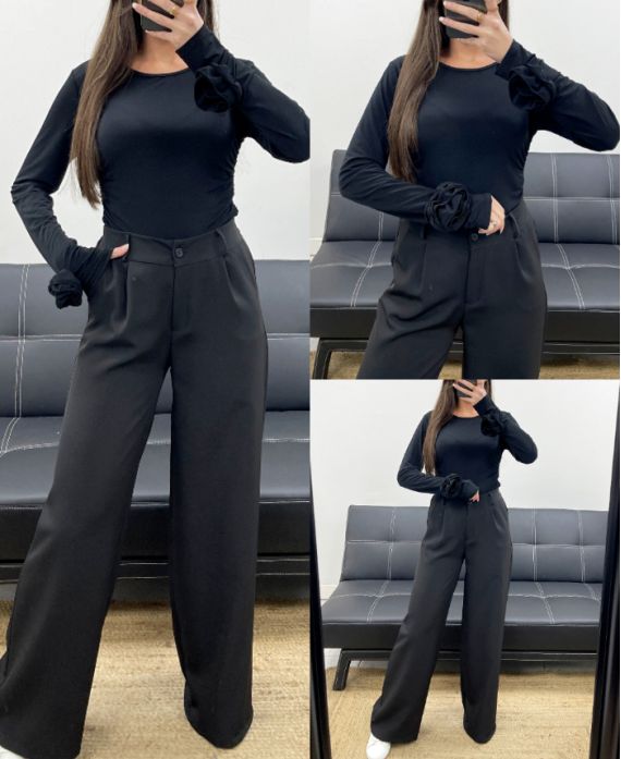 FANCY SLEEVE TOP WITH AH250627 BLACK