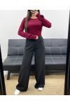 CHIQUE TOP MET MOUWEN EN AH250627 BORDEAUXROOD