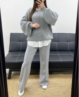 PANTALONE 2 TASCHE CON PINCES A COSTINE AH255077 GRIGIO