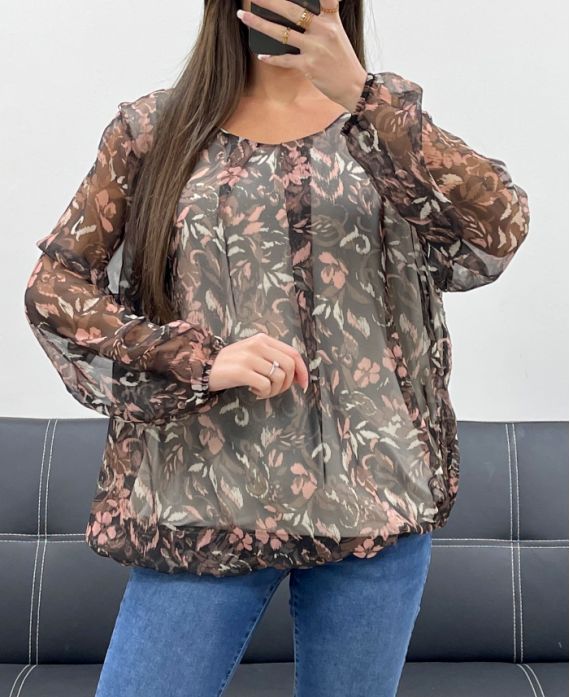 CAPPOTTO TRASPARENTE EFFETTO PALLINA DI CIOCCOLATO AH255103