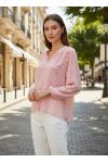 POLKA DOT PRINTED BLOUSE SS2095 PINK