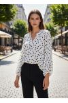 POLKA DOT PRINTED BLOUSE PE2095 WHITE