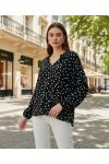 POLKA DOT PRINT BLOUSE SS2095 BLACK