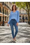 BLOUSE IMPRIMEE POIS PE2095 BLEU CIEL
