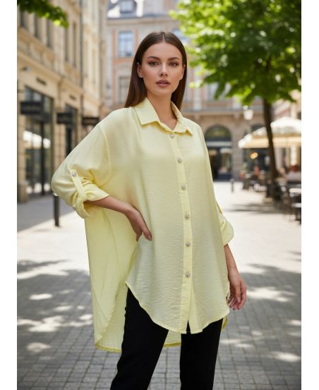 CAMICIA OVERSIZE FLUENTE SS2102 GIALLA