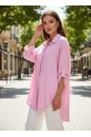 CAMICIA OVERSIZE FLUIDA SS2102 ROSA
