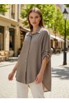 CHEMISE OVERSIZE FLUIDE PE2102 TAUPE