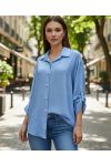 CHEMISE OVERSIZE FLUIDE PE2102 BLEU CIEL