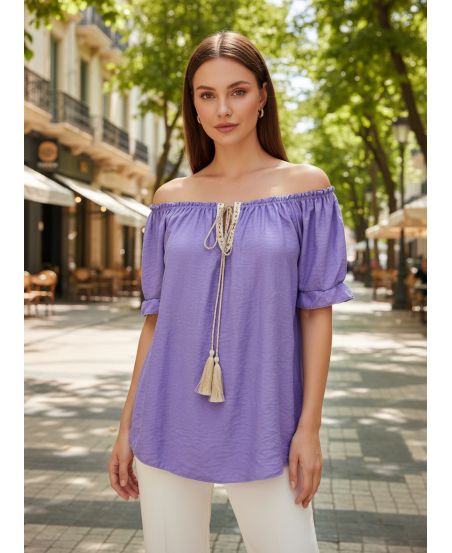 TOP ENCOLURE ELASTIQUEE PE2412 LILA