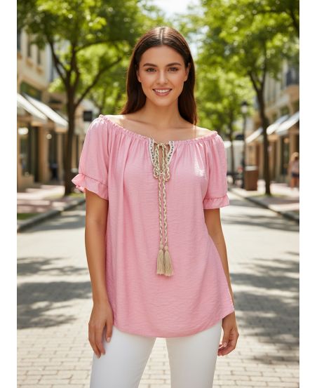 TOP ENCOLURE ELASTIQUEE PE2412 ROSE