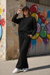 LOVE OVERSIZED SWEATSHIRTSET + 2-ZAK PANTS AH255260 ZWART