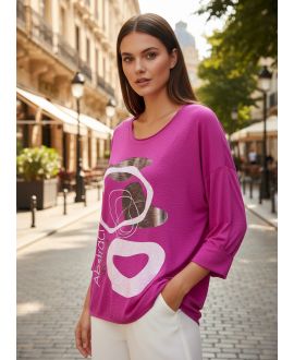 PE0733 FUSHIA BEFLOCKUNGSPLATTE AUS BI-MATERIAL