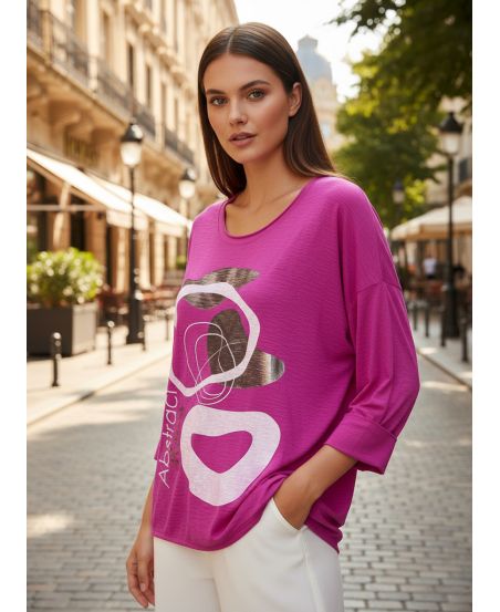 PE0733 ENCIMERA FLOCADA BIMATERIAL FUSHIA