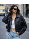 GIACCA IN ECOPELLE CON ZIP AH250695 NERA