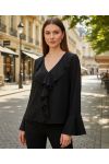 RUFFLE BLOUSE PE2109 BLACK