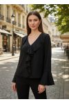 RUFFLE BLOUSE PE2109 BLACK