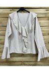 BLUSA CON VOLANTES PE2109 BEGE