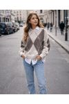PE2115 DIAMANT-STRICKPULLOVER BEIGE