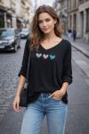 MAGLIONE A CUORE LEGGERO PE2121 NERO