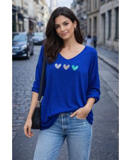 JERSEY LIGERO DE CORAZÓN SS2121 AZUL REAL