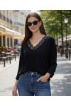 PULL LEGER DENTELLE PE2125 NOIR