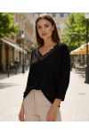 PULL LEGER DENTELLE PE2125 NOIR