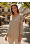 PULL LEGER DENTELLE PE2125 BEIGE