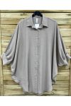 KOSZULA W KOLORZE TAUPE PE2138 OVERSIZE
