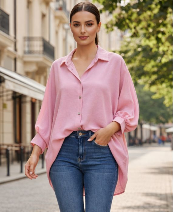 MAGLIETTA OVERSIZE PE2138 ROSA