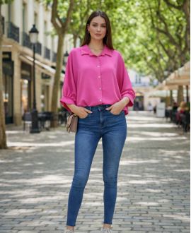 CAMISA DE FUSHIA SOBREDIMENSIONADA PE2138