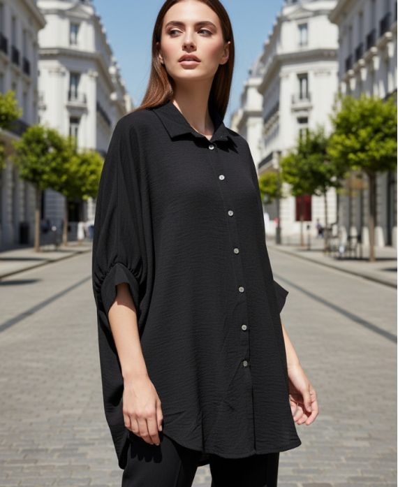 CAMISA OVERSIZE PE2138 NEGRA