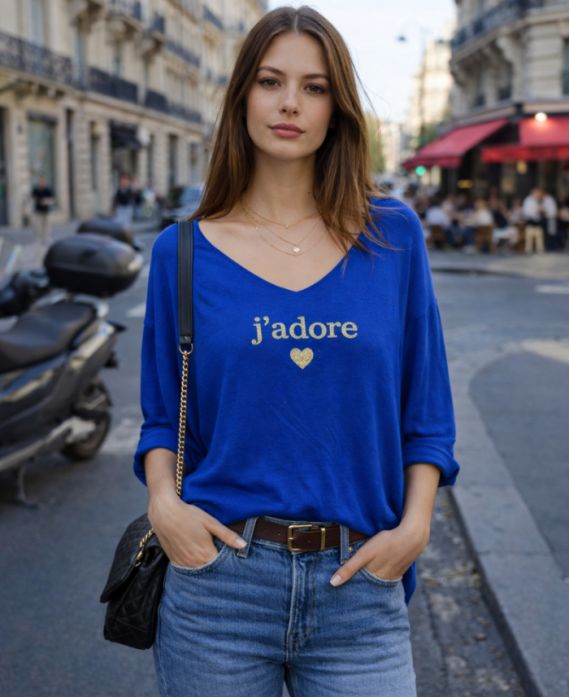 PRINTED SWEATER PE2132 ROYAL BLUE