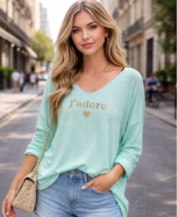 MAGLIONE STAMPATO PE2132 VERDE PASTELLO