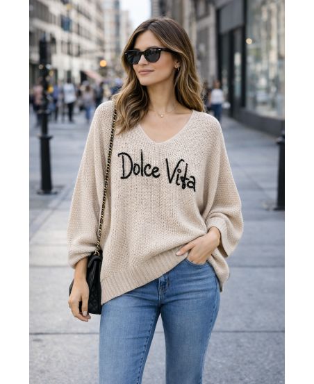 DOLCE VITA MAGLIONE OVERSIZE SS2145 BEGE