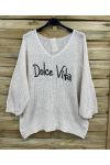 DOLCE VITA OVERSIZE SWETER SS2145 BEŻOWY