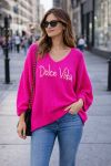 DOLCE VITA OVERSIZED SWEATER SS2145 FUSHIA