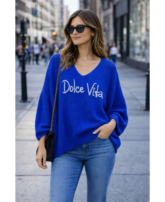 DOLCE VITA OVERSIZED SWEATER SS2145 ROYAL BLUE