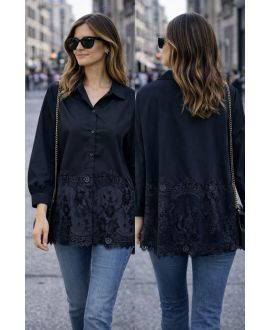 CHEMISE DENTELLE PE2152 NOIR
